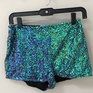 Rave Mermaid Sequin Hot Pants Short Shorts